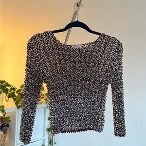 Leopard Print Y2K Scrunch Top